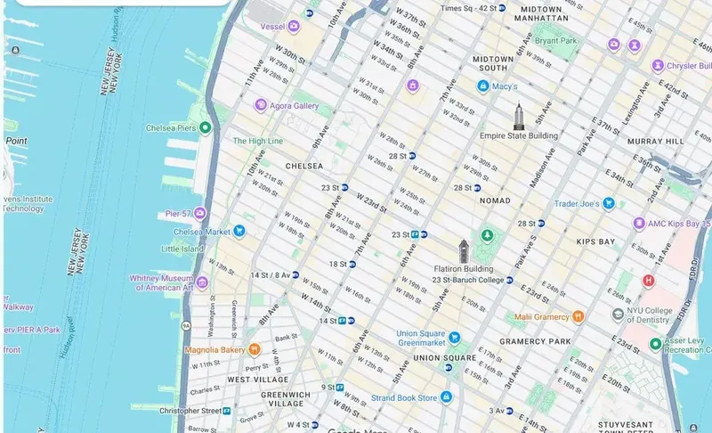 Map of weed delivery coverage in Chelsea, Manhattan from Cannadreams NYC at 862 9th Ave