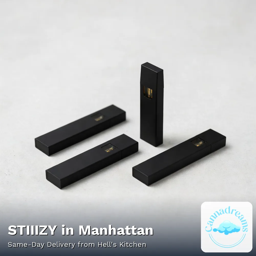 STIIIZY vape pods and LIIIL all-in-one disposables for same-day delivery in Manhattan from Cannadreams, 862 9th Ave, Hell's Kitchen