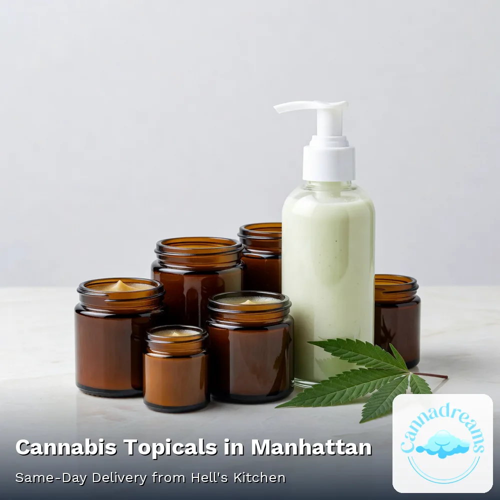 Cannabis topicals in Manhattan, THC balm and lotion from Cannadreams, same-day delivery from Hell's Kitchen