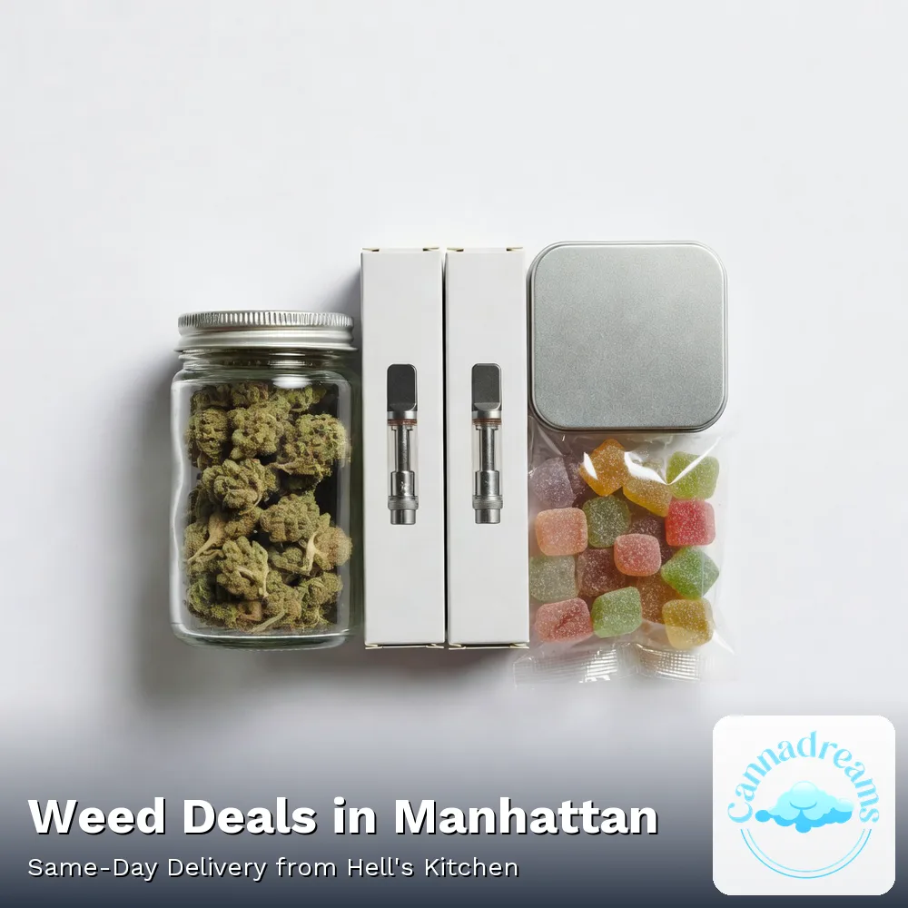 Cannabis bundle deals at Cannadreams, the licensed dispensary at 862 9th Ave in Hell's Kitchen, Manhattan, with free same-day delivery